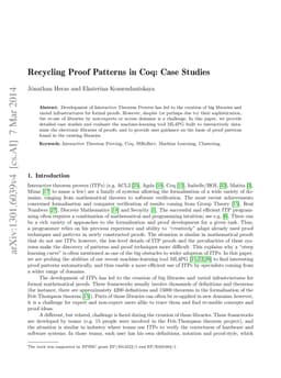 Recycling Proof Patterns in Coq: Case Studies