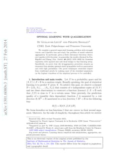 Optimal learning with $Q$-aggregation