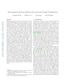Discriminative Feature Selection for Uncertain Graph Classification