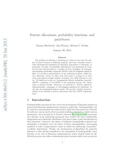 Feature allocations, probability functions, and paintboxes