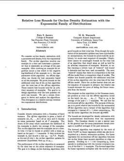 Relative Loss Bounds for On-line Density Estimation with the Exponential
  Family of Distributions