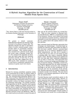 A Hybrid Anytime Algorithm for the Constructiion of Causal Models From
  Sparse Data
