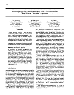 Learning Bayesian Network Structure from Massive Datasets: The "Sparse
  Candidate" Algorithm