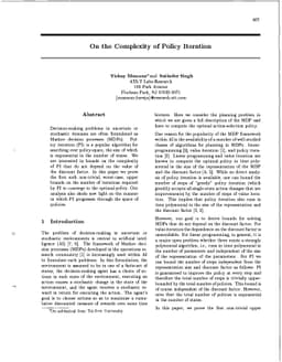 On the Complexity of Policy Iteration