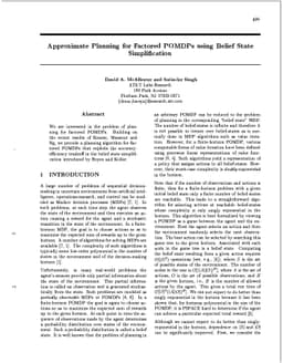 Approximate Planning for Factored POMDPs using Belief State
  Simplification