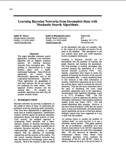 Learning Bayesian Networks from Incomplete Data with Stochastic Search
  Algorithms