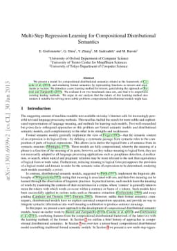 Multi-Step Regression Learning for Compositional Distributional
  Semantics