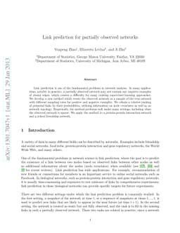 Link prediction for partially observed networks