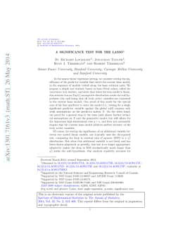 A significance test for the lasso
