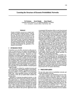 Learning the Structure of Dynamic Probabilistic Networks