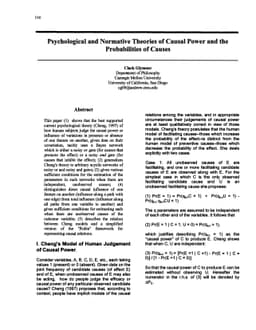 Psychological and Normative Theories of Causal Power and the
  Probabilities of Causes