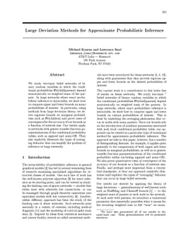 Large Deviation Methods for Approximate Probabilistic Inference