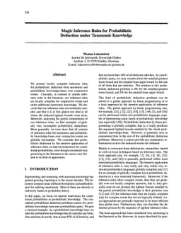 Magic Inference Rules for Probabilistic Deduction under Taxonomic
  Knowledge