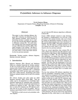 Probabilistic Inference in Influence Diagrams