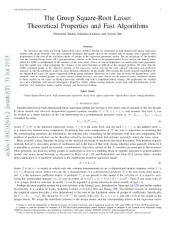 The Group Square-Root Lasso: Theoretical Properties and Fast Algorithms