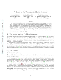 A Bound on the Throughput of Radio Networks
