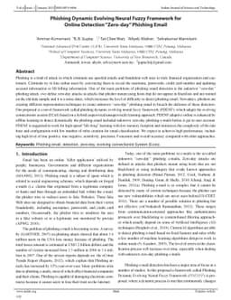 Phishing Dynamic Evolving Neural Fuzzy Framework for Online Detection
  Zero-day Phishing Email