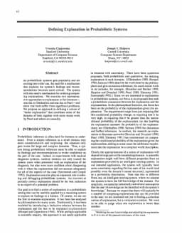 Defining Explanation in Probabilistic Systems