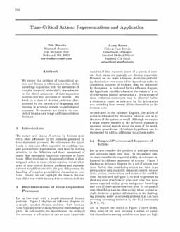 Time-Critical Reasoning: Representations and Application