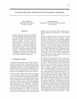 Learning Bayesian Networks from Incomplete Databases