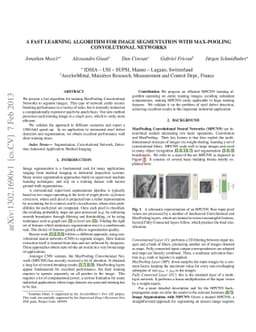 A Fast Learning Algorithm for Image Segmentation with Max-Pooling
  Convolutional Networks