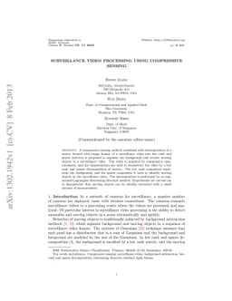 Surveillance Video Processing Using Compressive Sensing