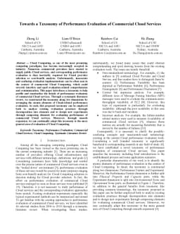 Towards a Taxonomy of Performance Evaluation of Commercial Cloud
  Services