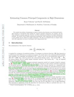 Estimating Common Principal Components in High Dimensions