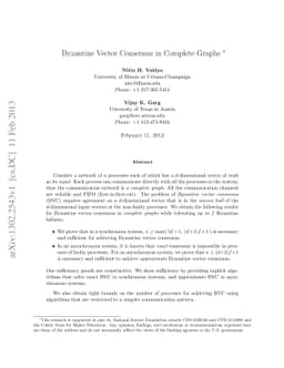 Byzantine Vector Consensus in Complete Graphs