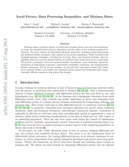 Local Privacy, Data Processing Inequalities, and Statistical Minimax
  Rates