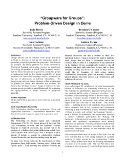 "Groupware for Groups": Problem-Driven Design in Deme