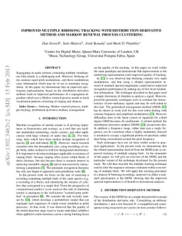 Improved multiple birdsong tracking with distribution derivative method
  and Markov renewal process clustering