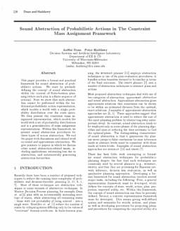 Sound Abstraction of Probabilistic Actions in The Constraint Mass
  Assignment Framework