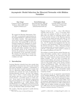 Asymptotic Model Selection for Directed Networks with Hidden Variables