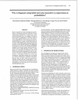 Why Is Diagnosis Using Belief Networks Insensitive to Imprecision In
  Probabilities?