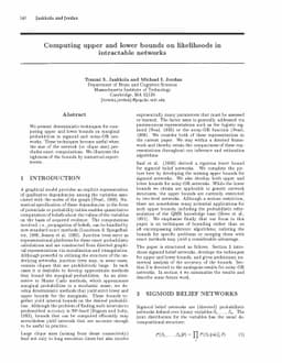 Computing Upper and Lower Bounds on Likelihoods in Intractable Networks
