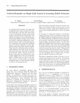 Critical Remarks on Single Link Search in Learning Belief Networks