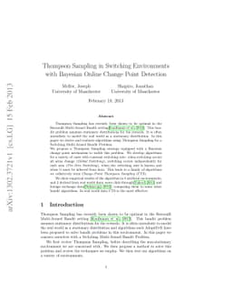 Thompson Sampling in Switching Environments with Bayesian Online Change
  Point Detection