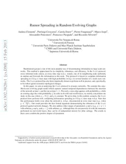 Rumor Spreading in Random Evolving Graphs
