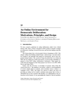An Online Environment for Democratic Deliberation: Motivations,
  Principles, and Design