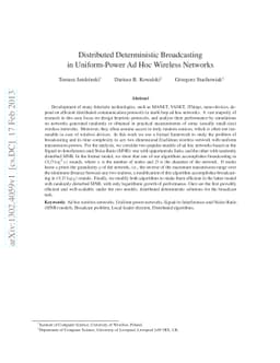 Distributed Deterministic Broadcasting in Uniform-Power Ad Hoc Wireless
  Networks