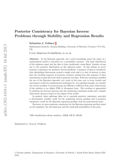 Posterior Consistency for Bayesian Inverse Problems through Stability
  and Regression Results