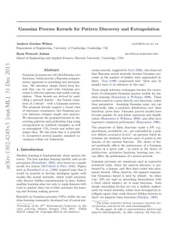 Gaussian Process Kernels for Pattern Discovery and Extrapolation