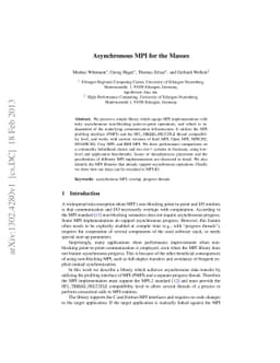 Asynchronous MPI for the Masses
