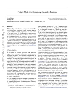 Feature Multi-Selection among Subjective Features