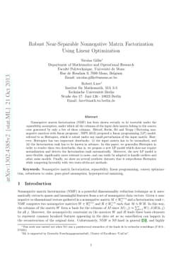 Robust Near-Separable Nonnegative Matrix Factorization Using Linear
  Optimization