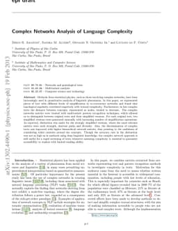 Complex networks analysis of language complexity
