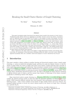 Breaking the Small Cluster Barrier of Graph Clustering