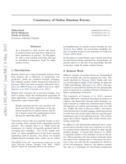 Consistency of Online Random Forests