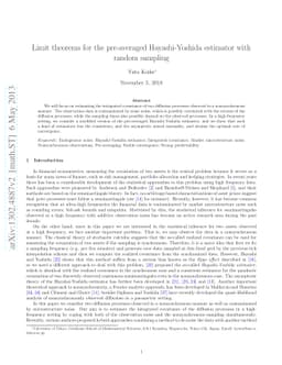 Limit theorems for the pre-averaged Hayashi-Yoshida estimator with
  random sampling
